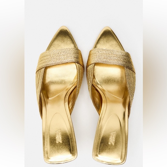Zara Gold Heels - Picture 2 of 5